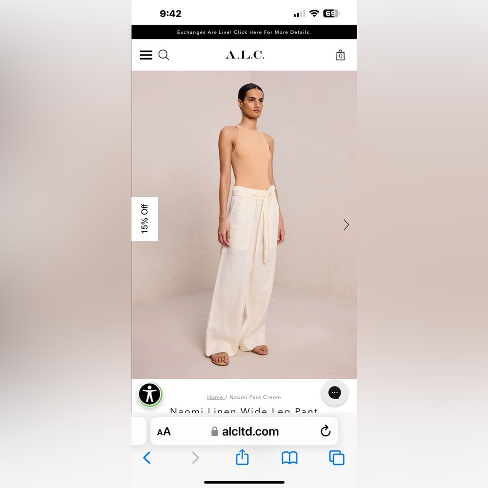 A.L.C.  Wide leg linen pants. New with tags.